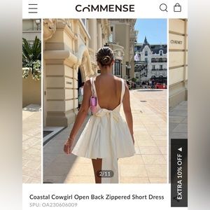 NEVER WORN - Commense “Coastal Cowgirl Open Back Zippered Short Dress”